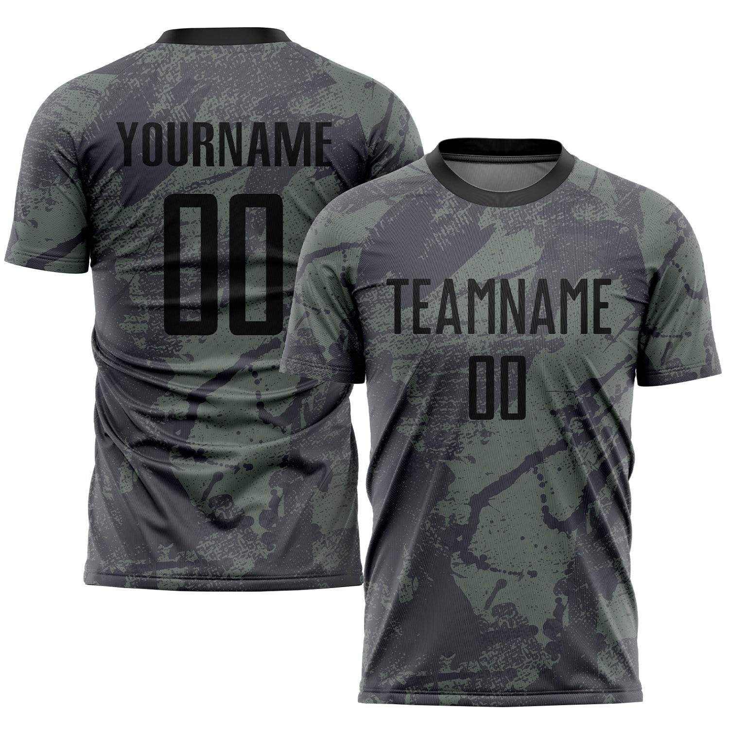 Olive Black Sublimation Salute To Service Custom Soccer Jersey