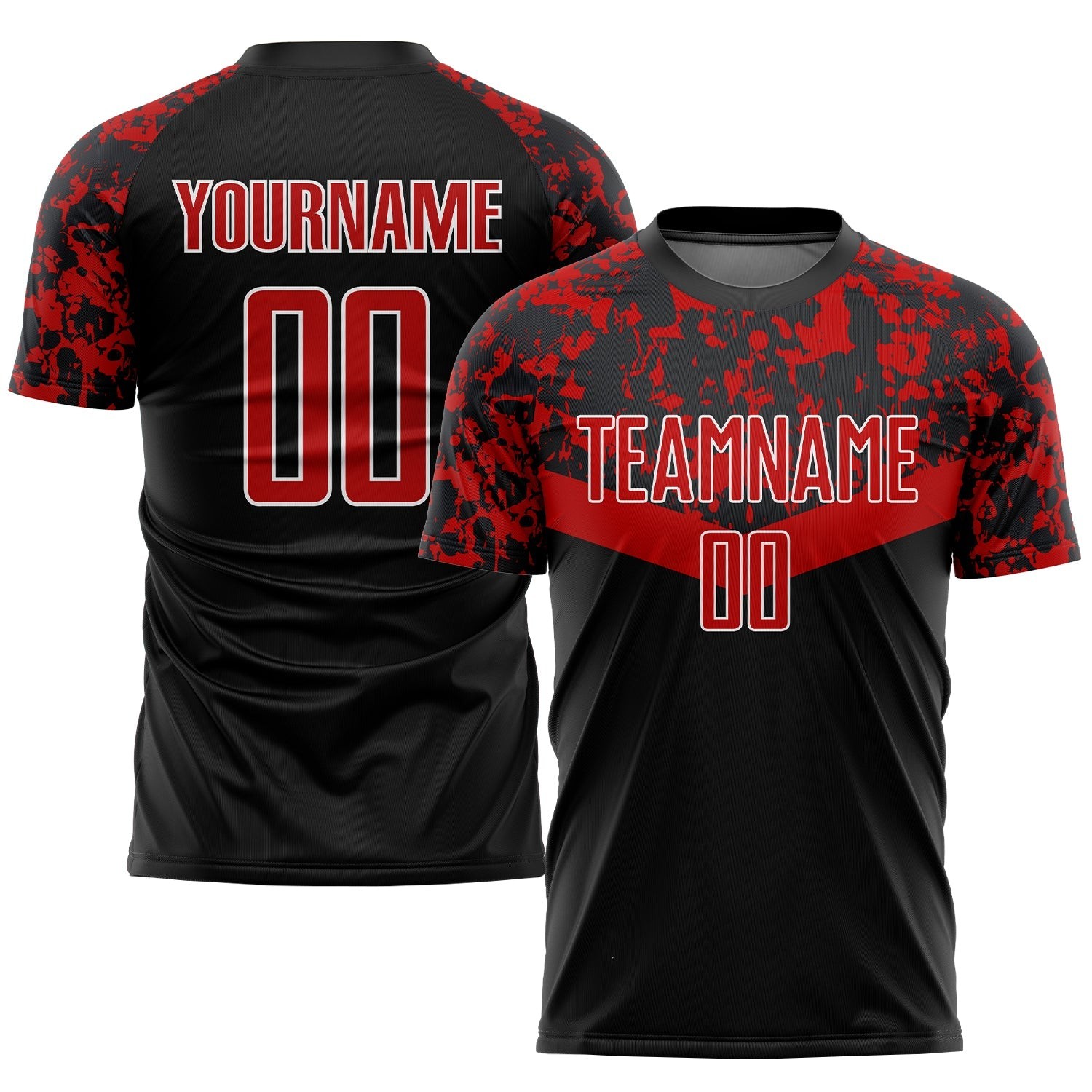 Black Red-White Sublimation Custom Soccer Jersey