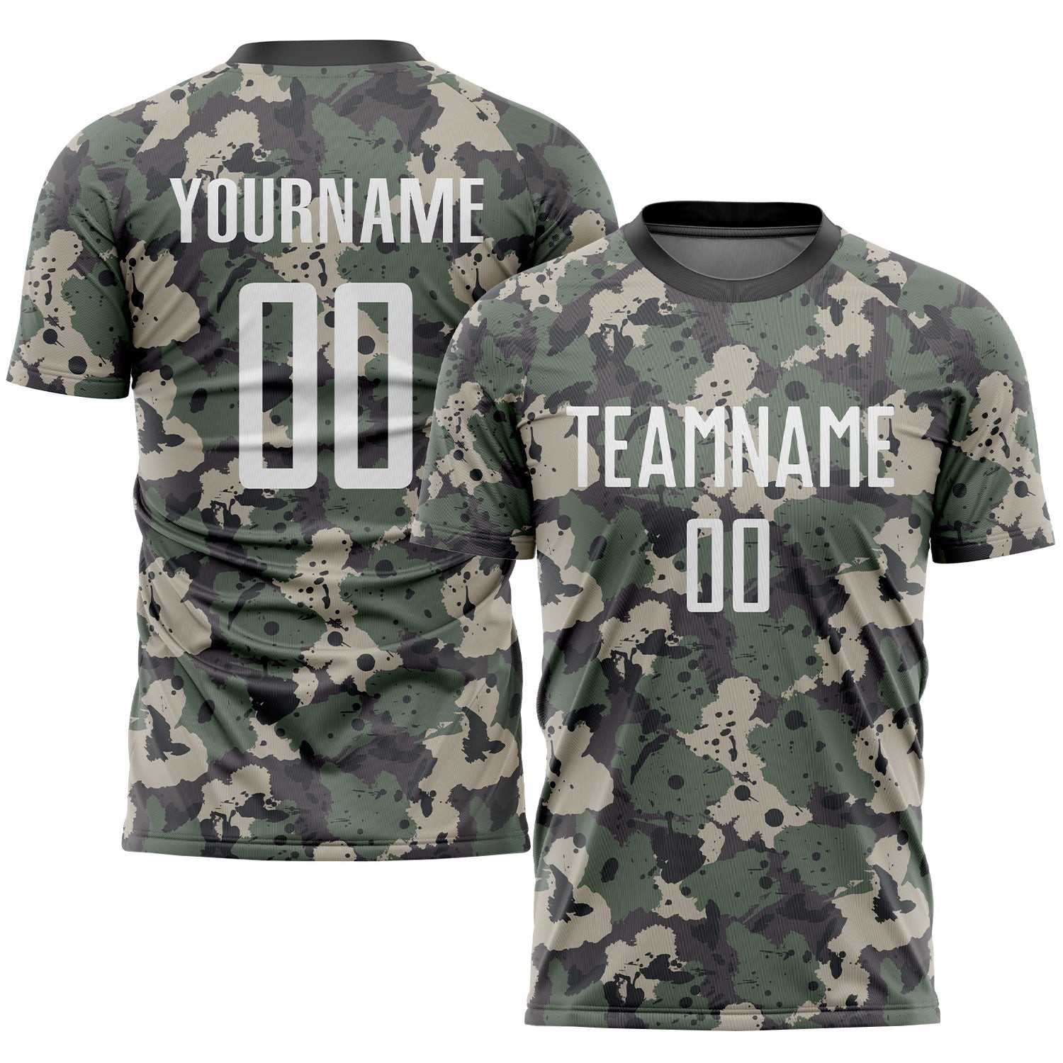 Camo White-Black Sublimation Salute To Service Custom Soccer Jersey