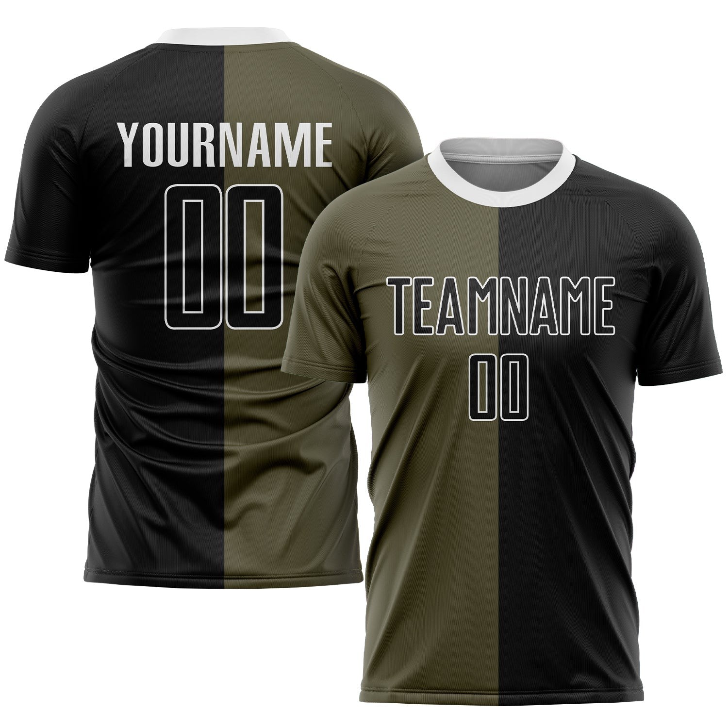 Olive Black-White Sublimation Split Fashion Salute To Service Custom S