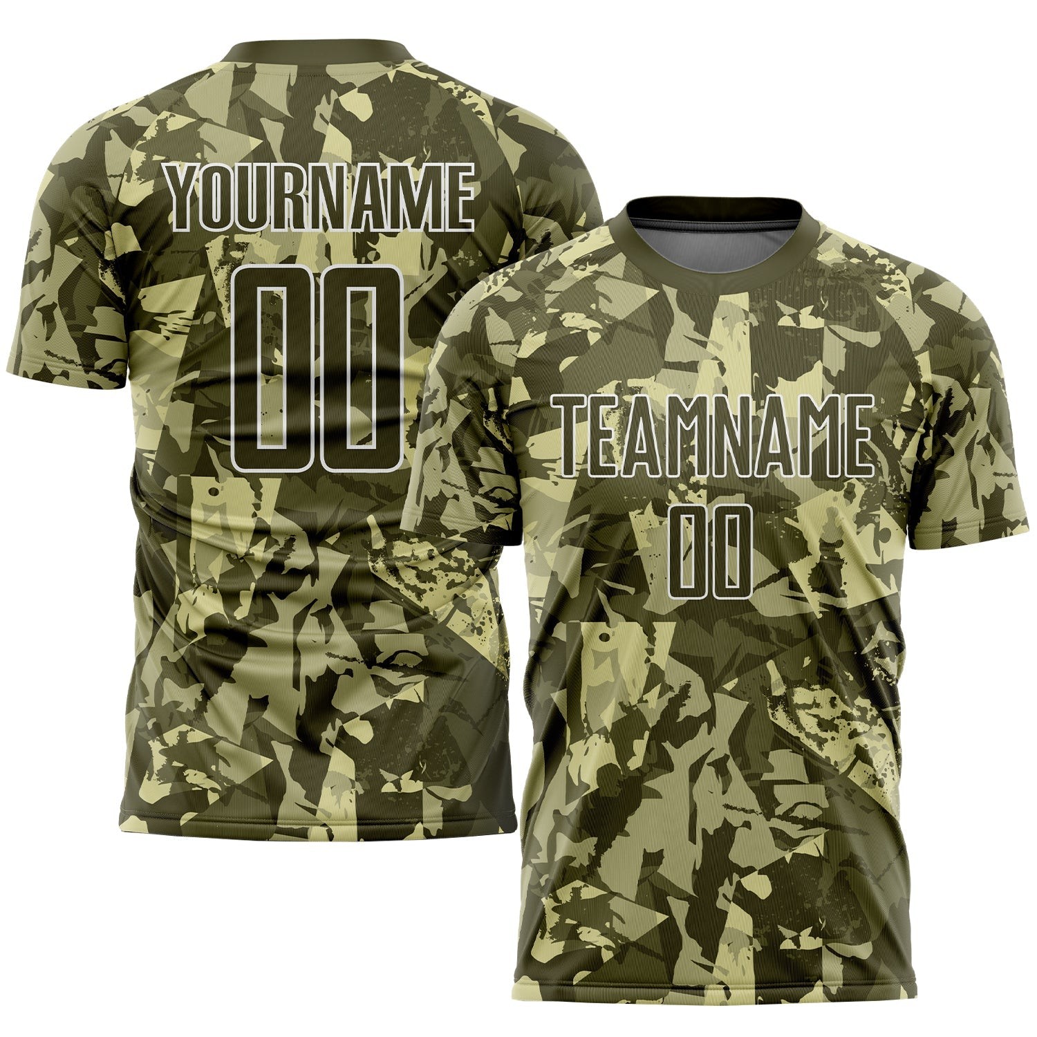 Camo Olive-White Sublimation Salute To Service Custom Soccer Jersey