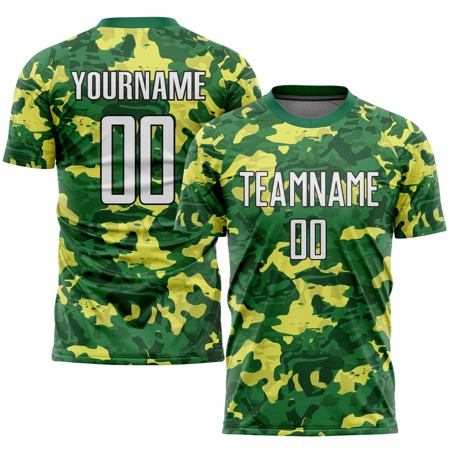 Camo White-Kelly Green Sublimation Salute To Service Custom Soccer Jer