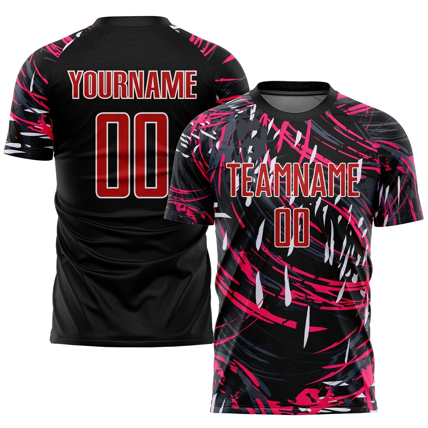 Black Red-White Sublimation Custom Soccer Jersey