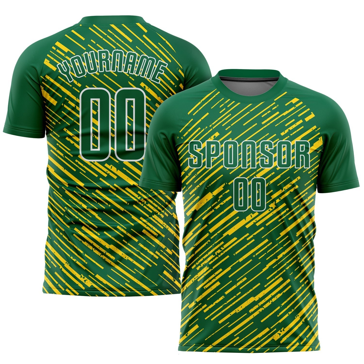 Kelly Green Kelly Green-Gold Sublimation Custom Soccer Jersey