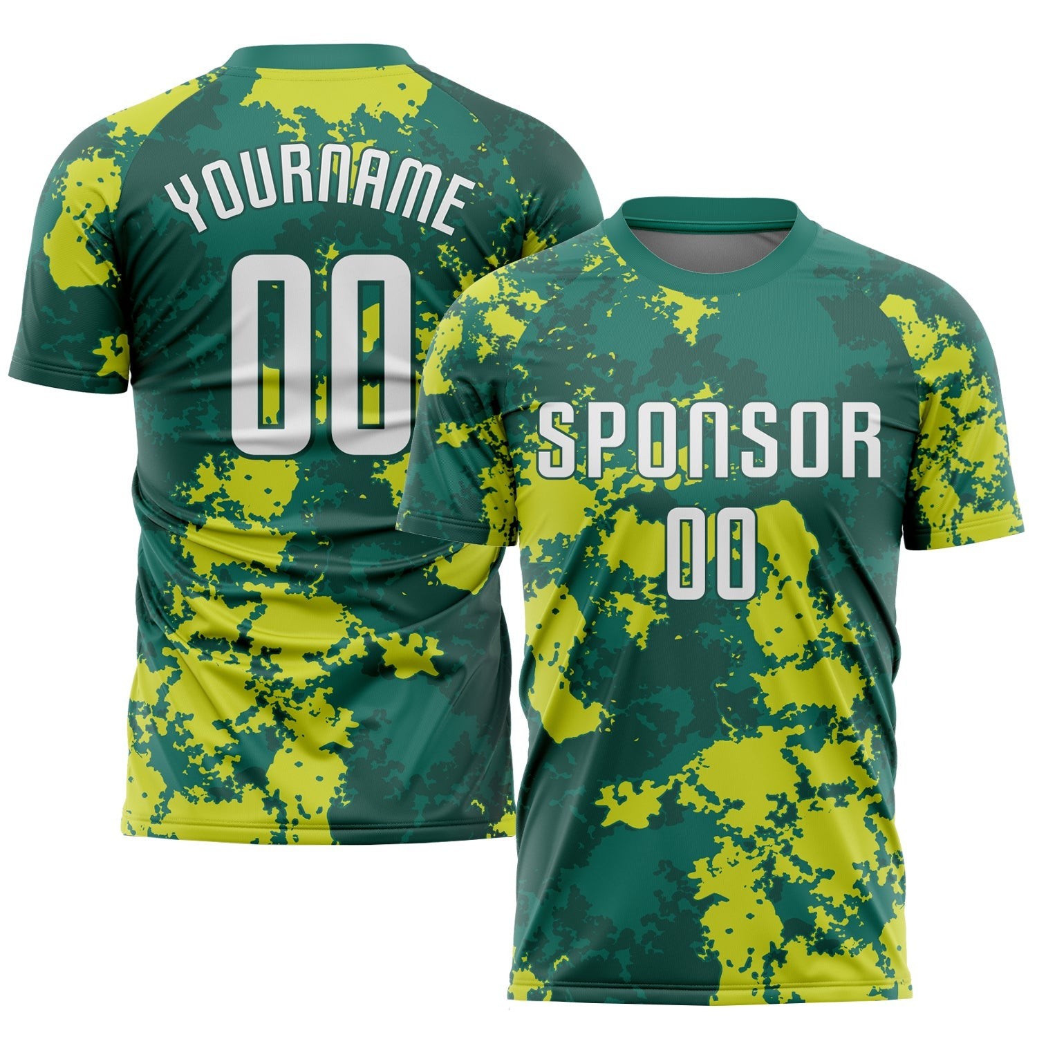 Kelly Green White-Neon Green Sublimation Custom Soccer Jersey