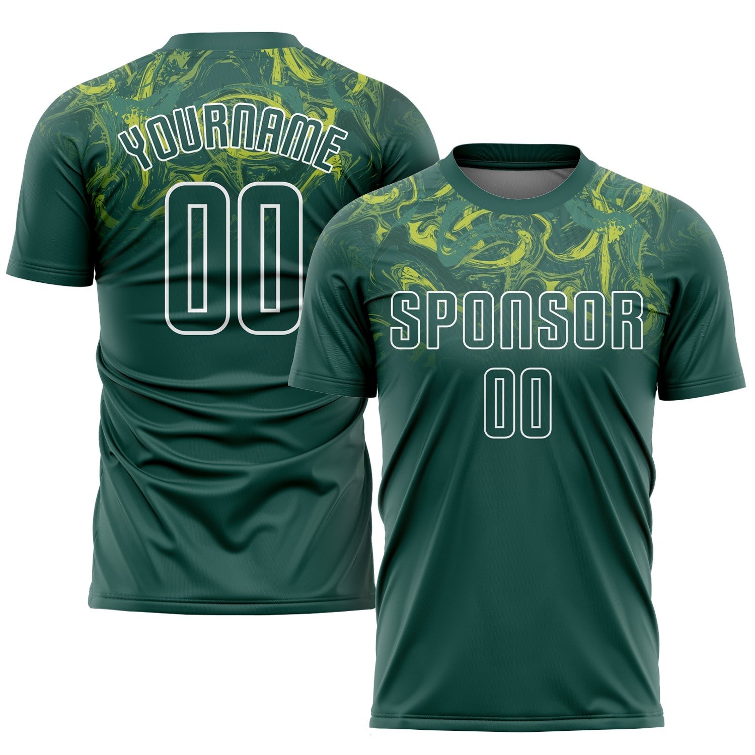 Kelly Green Kelly Green-Gold Sublimation Custom Soccer Jersey