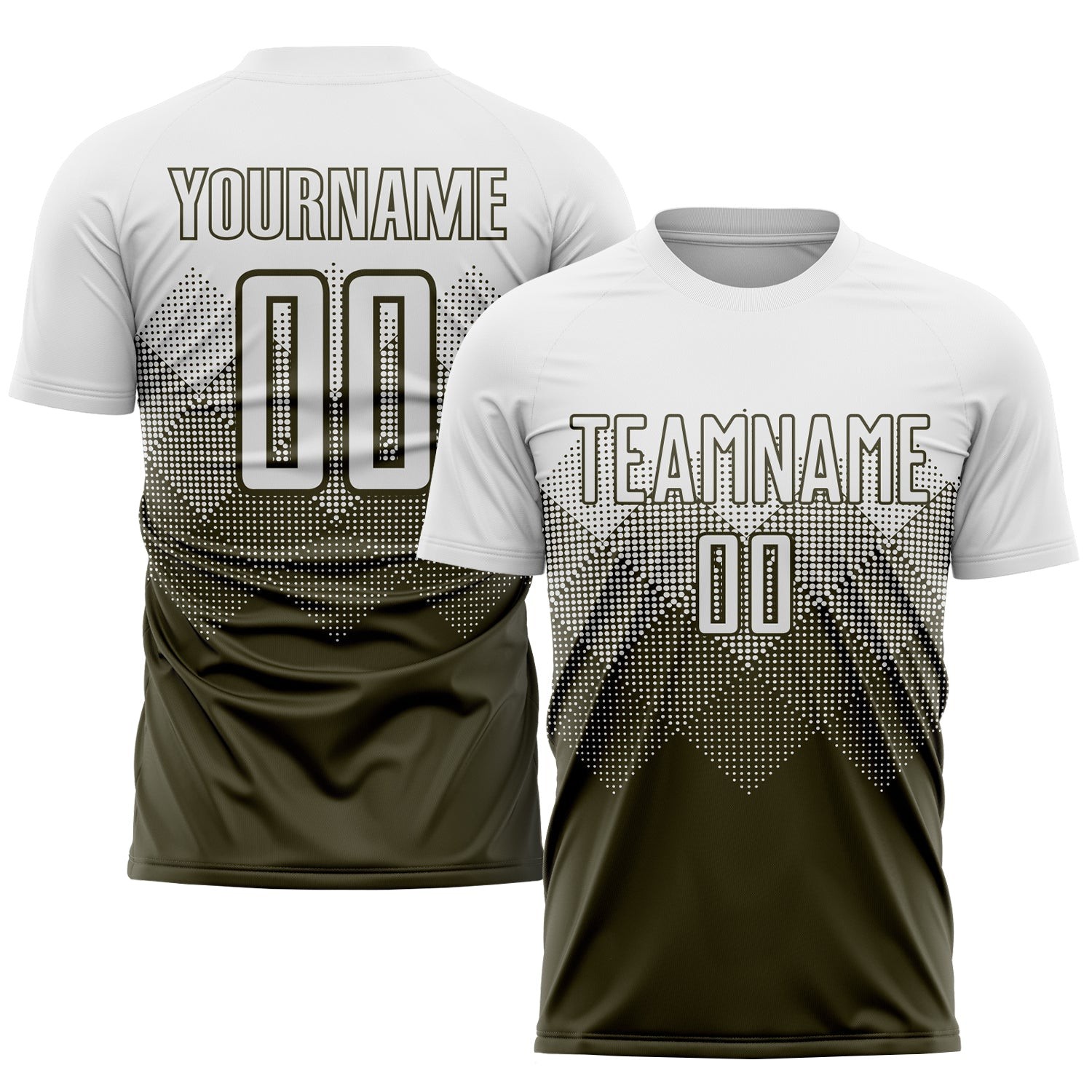 Olive White Sublimation Salute To Service Custom Soccer Jersey