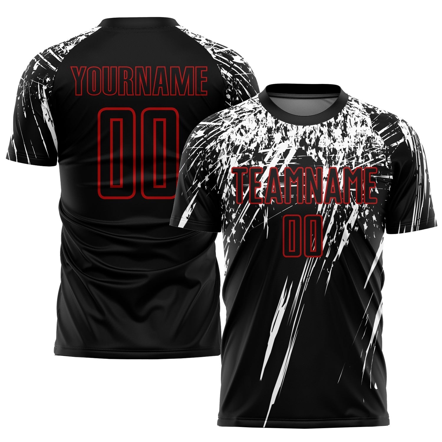 Black Red-White Sublimation Custom Soccer Jersey