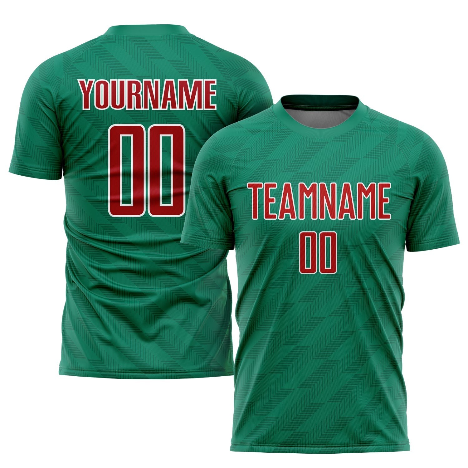 Kelly Green Red-White Sublimation Mexico Custom Soccer Jersey