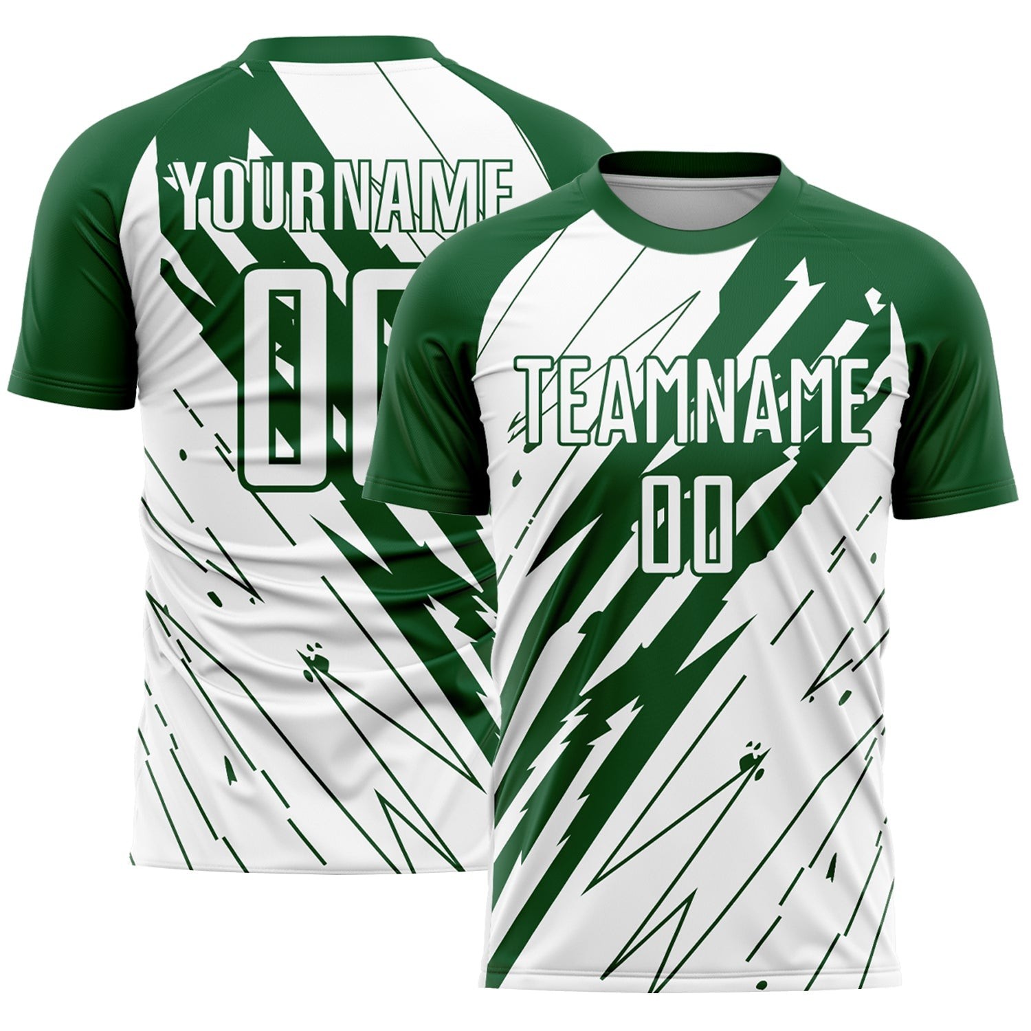 Kelly Green White Sublimation Custom Soccer Jersey