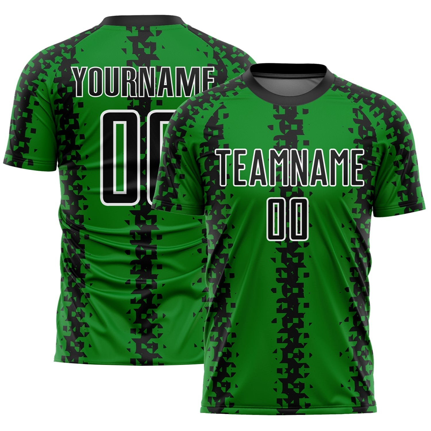 Grass Green Black-White Abstract Geometric Pattern Sublimation Custom