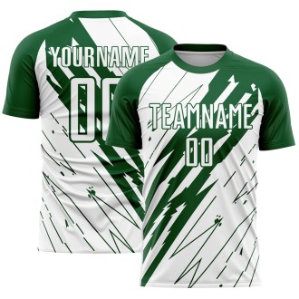 Kelly Green White Sublimation Custom Soccer Jersey