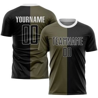 Olive Black-White Sublimation Split Fashion Salute To Service Custom S