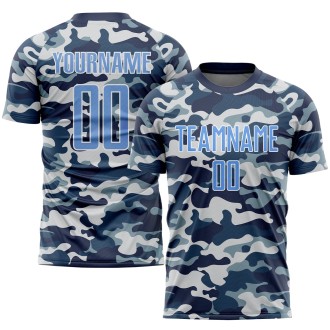 Camo Light Blue-Royal Sublimation Salute To Service Custom Soccer Jers
