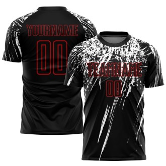 Black Red-White Sublimation Custom Soccer Jersey